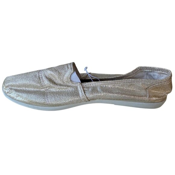 Mix & Co. Brand Metallic Glittery Beige Color Canvas Shoes Women's Size 9 NWT - Picture 3 of 15